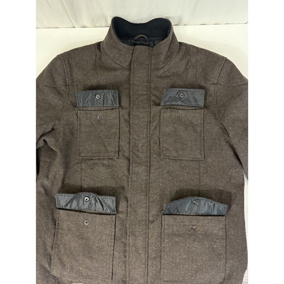 Apt 9 Men’s Utility Wool Blend Tweed Pattern Coat Size L - Picture 4 of 10